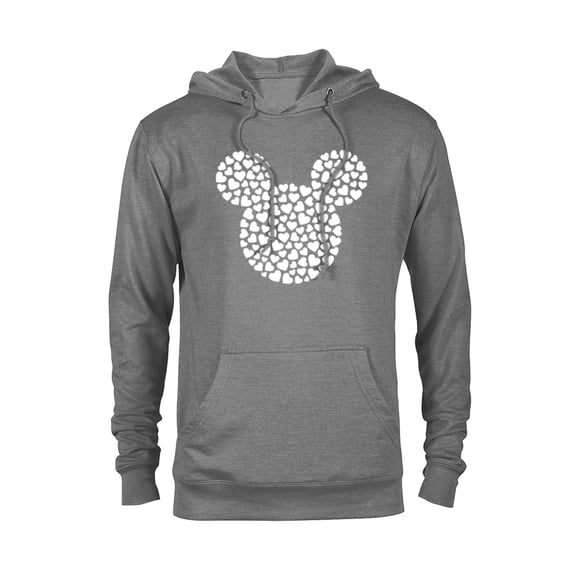 Disney Mickey Mouse Icon Filled with Hearts - Pullover Hoodie for Adults - Customized-Athletic Heather