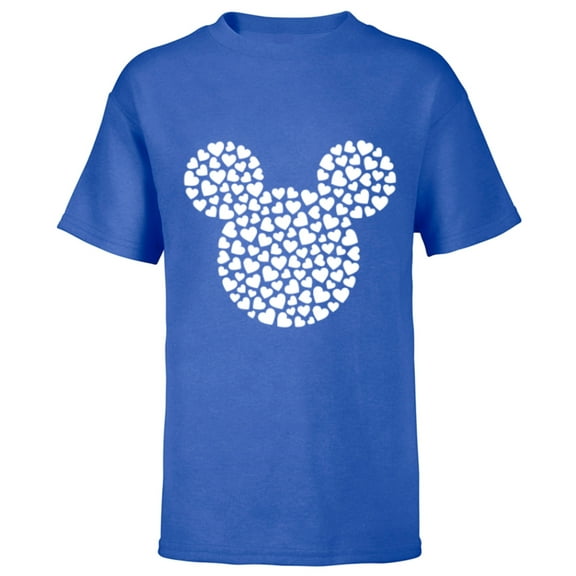 Disney Mickey Mouse Icon Filled with Hearts - Short Sleeve T-Shirt for Kids - Customized-Royal