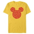 thumbnail image 1 of Disney Mickey Mouse Icon Filled with Red Hearts - Short Sleeve Blended T-Shirt for Adults - Customized-Yellow, 1 of 5