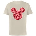 thumbnail image 1 of Disney Mickey Mouse Icon Filled with Red Hearts - Short Sleeve Cotton T-Shirt for Adults - Customized-Natural, 1 of 5