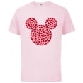 thumbnail image 1 of Disney Mickey Mouse Icon Filled with Red Hearts - Short Sleeve Cotton T-Shirt for Adults - Customized-Soft Pink, 1 of 5