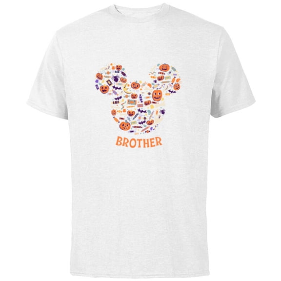 Disney Mickey Mouse Icon Halloween Brother - Short Sleeve Cotton T-Shirt for Adults - Customized-White