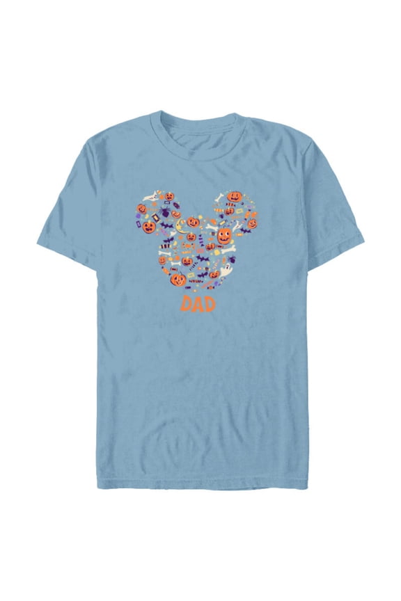 Mickey Mouse Icon Halloween Dad - Short Sleeve Blended T-Shirt for Adults - Customized-Ocean Blue