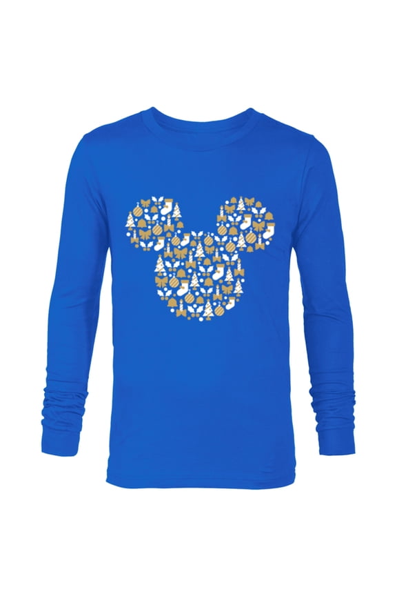 Mickey Mouse Icon Holiday Cheer - Long Sleeve T-Shirt for Men - Customized-Navy