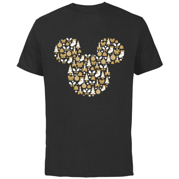 Disney Mickey Mouse Icon Holiday Cheer - Short Sleeve Cotton T-Shirt for Adults - Customized-Black