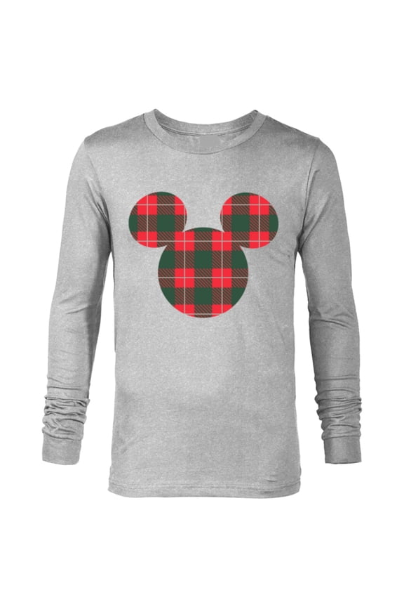 Mickey Mouse Icon Holiday Flannel - Long Sleeve T-Shirt for Men - Customized-Athletic Heather