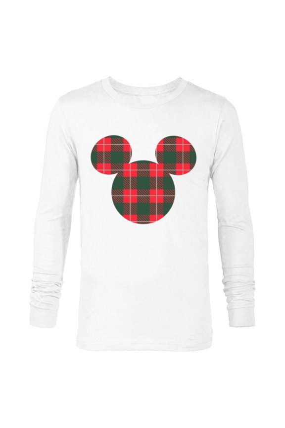 Mickey Mouse Icon Holiday Flannel - Long Sleeve T-Shirt for Men - Customized-White