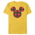 thumbnail image 1 of Disney Mickey Mouse Icon Holiday Flannel - Short Sleeve Blended T-Shirt for Adults - Customized-Yellow, 1 of 5