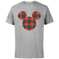 thumbnail image 1 of Disney Mickey Mouse Icon Holiday Flannel - Short Sleeve Cotton T-Shirt for Adults - Customized-Athletic Heather, 1 of 5