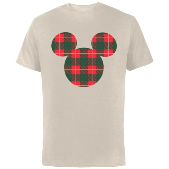 Disney Mickey Mouse Icon Holiday Flannel - Short Sleeve Cotton T-Shirt for Adults - Customized-Natural