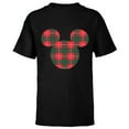 thumbnail image 1 of Disney Mickey Mouse Icon Holiday Flannel - Short Sleeve T-Shirt for Kids - Customized-Black, 1 of 5