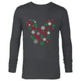 thumbnail image 1 of Disney Mickey Mouse Icon Holiday Snowflakes - Long Sleeve T-Shirt for Men -Customized-Charcoal Heather, 1 of 5