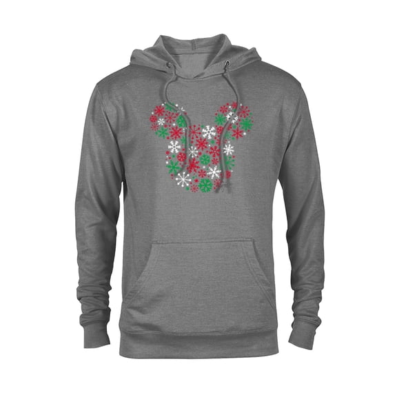 Disney Mickey Mouse Icon Holiday Snowflakes - Pullover Hoodie for Adults -Customized-Graphite Heather