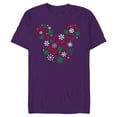 thumbnail image 1 of Disney Mickey Mouse Icon Holiday Snowflakes - Short Sleeve Blended T-Shirt for Adults -Customized-Purple, 1 of 5