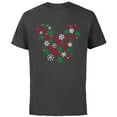thumbnail image 1 of Disney Mickey Mouse Icon Holiday Snowflakes - Short Sleeve Cotton T-Shirt for Adults -Customized-Charcoal, 1 of 5