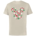 thumbnail image 1 of Disney Mickey Mouse Icon Holiday Snowflakes - Short Sleeve Cotton T-Shirt for Adults -Customized-Natural, 1 of 5