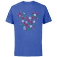 thumbnail image 1 of Disney Mickey Mouse Icon Holiday Snowflakes - Short Sleeve Cotton T-Shirt for Adults -Customized-Royal Heather, 1 of 5