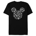 thumbnail image 1 of Disney Mickey Mouse Icon Holiday White Snowflakes - Short Sleeve Blended T-Shirt for Adults -Customized-Black, 1 of 5