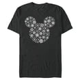 thumbnail image 1 of Disney Mickey Mouse Icon Holiday White Snowflakes - Short Sleeve Blended T-Shirt for Adults -Customized-Dark Heather, 1 of 5