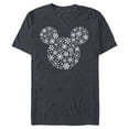 thumbnail image 1 of Disney Mickey Mouse Icon Holiday White Snowflakes - Short Sleeve Blended T-Shirt for Adults -Customized-Navy Heather, 1 of 5