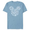 thumbnail image 1 of Disney Mickey Mouse Icon Holiday White Snowflakes - Short Sleeve Blended T-Shirt for Adults -Customized-Ocean Blue, 1 of 5