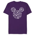 thumbnail image 1 of Disney Mickey Mouse Icon Holiday White Snowflakes - Short Sleeve Blended T-Shirt for Adults -Customized-Purple, 1 of 5