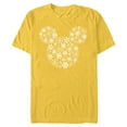 thumbnail image 1 of Disney Mickey Mouse Icon Holiday White Snowflakes - Short Sleeve Blended T-Shirt for Adults -Customized-Yellow, 1 of 5