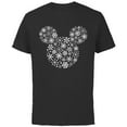 thumbnail image 1 of Disney Mickey Mouse Icon Holiday White Snowflakes - Short Sleeve Cotton T-Shirt for Adults -Customized-Black, 1 of 5