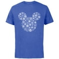 thumbnail image 1 of Disney Mickey Mouse Icon Holiday White Snowflakes - Short Sleeve Cotton T-Shirt for Adults -Customized-Royal Heather, 1 of 5