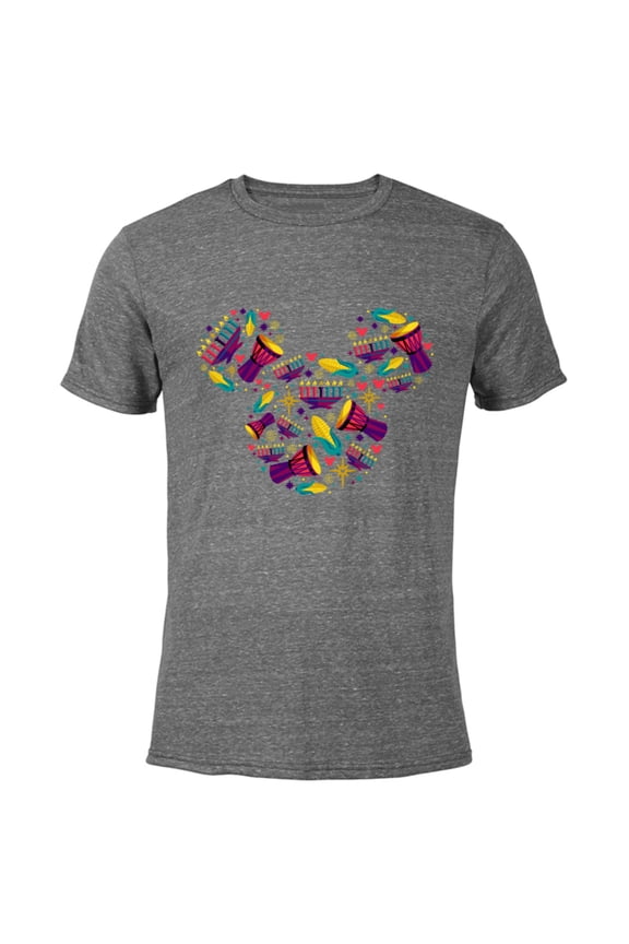 Mickey Mouse Icon Kwanzaa - Short Sleeve Blended T-Shirt for Adults – Customized-Dark Heather