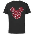 thumbnail image 1 of Disney Mickey Mouse Icon Pink Hearts Valentine's Day - Short Sleeve Cotton T-Shirt for Adults - Customized-Black, 1 of 5