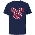 thumbnail image 1 of Disney Mickey Mouse Icon Pink Hearts Valentine's Day - Short Sleeve Cotton T-Shirt for Adults - Customized-Navy, 1 of 5