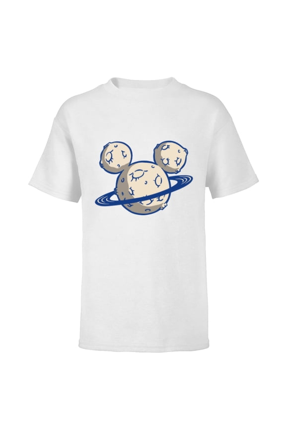 Mickey Mouse Icon Planetary - Short Sleeve T-Shirt for Kids - Customized-White