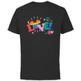 thumbnail image 1 of Disney Mickey Mouse Icon Pride Love Rainbow Doodles - Short Sleeve Cotton T-Shirt for Adults - Customized-Black, 1 of 5
