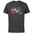 thumbnail image 1 of Disney Mickey Mouse Icon Pride Love Rainbow Doodles - Short Sleeve Cotton T-Shirt for Adults - Customized-Charcoal, 1 of 5