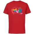 thumbnail image 1 of Disney Mickey Mouse Icon Pride Love Rainbow Doodles - Short Sleeve Cotton T-Shirt for Adults - Customized-Red, 1 of 5