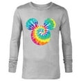 thumbnail image 1 of Disney Mickey Mouse Icon Rainbow Tie-Dye  - Long Sleeve T-Shirt for Men- Customized-Athletic Heather, 1 of 5