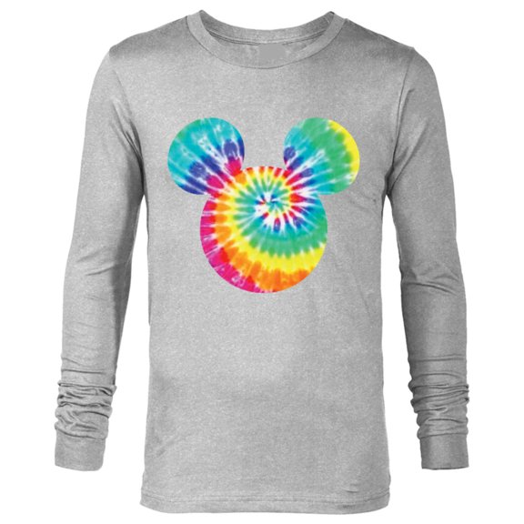 Disney Mickey Mouse Icon Rainbow Tie-Dye  - Long Sleeve T-Shirt for Men- Customized-Athletic Heather