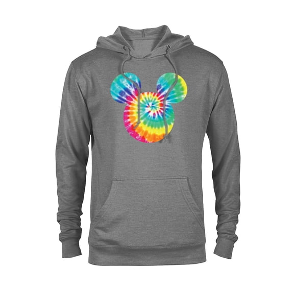 Disney Mickey Mouse Icon Rainbow Tie-Dye  - Pullover Hoodie for Adults- Customized-Graphite Heather