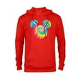 thumbnail image 1 of Disney Mickey Mouse Icon Rainbow Tie-Dye  - Pullover Hoodie for Adults- Customized-Red Heather, 1 of 5