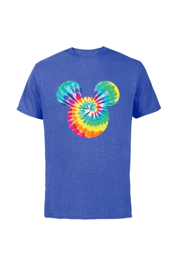 Mickey Mouse Icon Rainbow Tie-Dye - Short Sleeve Cotton T-Shirt for Adults- Customized-Royal Heather