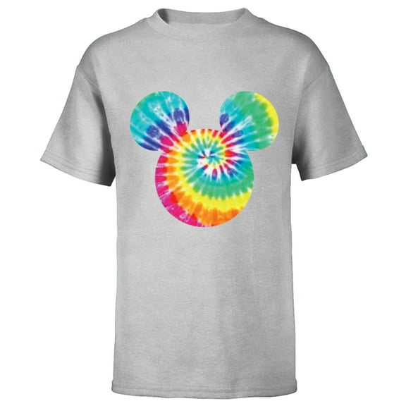 Disney Mickey Mouse Icon Rainbow Tie-Dye  - Short Sleeve T-Shirt for Kids- Customized-Athletic Heather