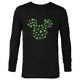 thumbnail image 1 of Disney Mickey Mouse Icon Shamrock Clovers St Patrick’s Day - Long Sleeve T-Shirt for Men - Customized-Black, 1 of 5