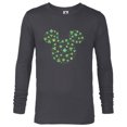 thumbnail image 1 of Disney Mickey Mouse Icon Shamrock Clovers St Patrick’s Day - Long Sleeve T-Shirt for Men - Customized-Charcoal Heather, 1 of 5