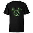 thumbnail image 1 of Disney Mickey Mouse Icon Shamrock Clovers St Patrick’s Day - Short Sleeve T-Shirt for Kids - Customized-Black, 1 of 5