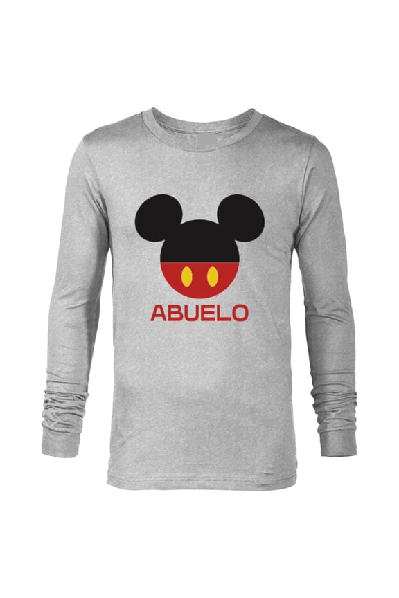 Mickey Mouse Icon Shorts Abuelo Día del Padre - Long Sleeve T-Shirt for Men - Customized-Athletic Heather