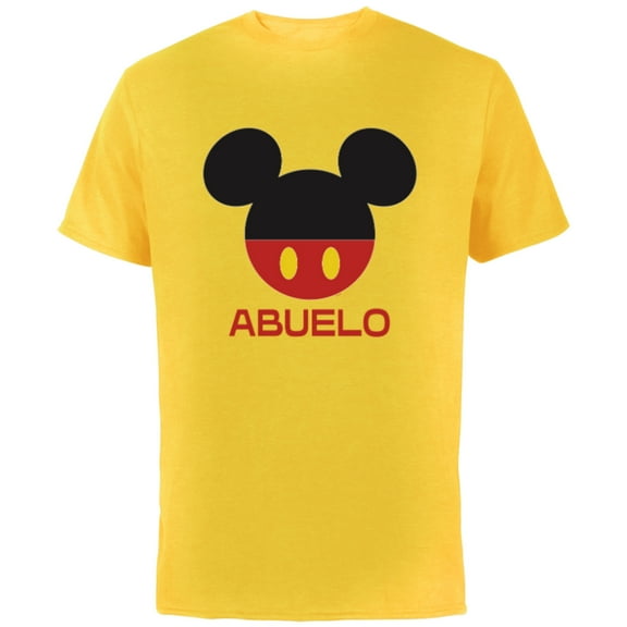 Disney Mickey Mouse Icon Shorts Abuelo Día del Padre - Short Sleeve Cotton T-Shirt for Adults - Customized-Yellow