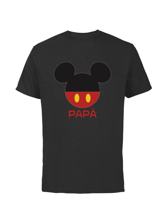 Mickey Mouse Icon Shorts Birthday La Festa del Papà - Short Sleeve Cotton T-Shirt for Adults - Customized-Black