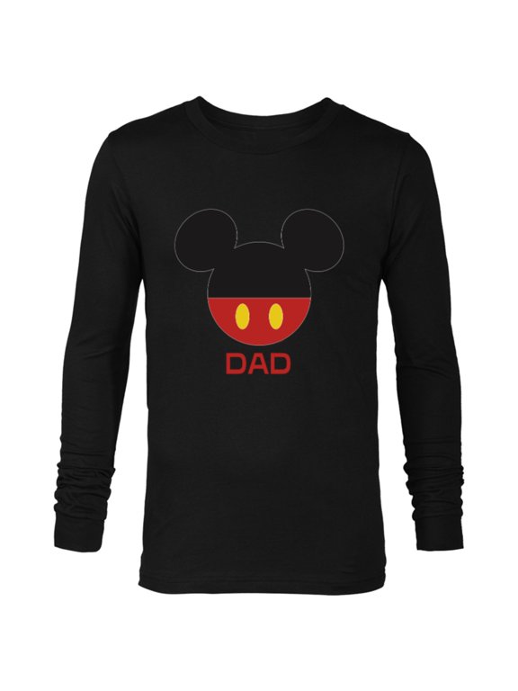 Mickey Mouse Icon Shorts Dad Birthday Father’s Day - Long Sleeve T-Shirt for Men - Customized-Black