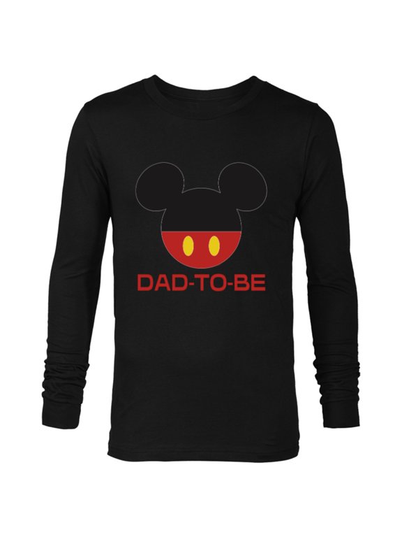 Mickey Mouse Icon Shorts Dad-to-Be Father’s Day - Long Sleeve T-Shirt for Men - Customized-Black
